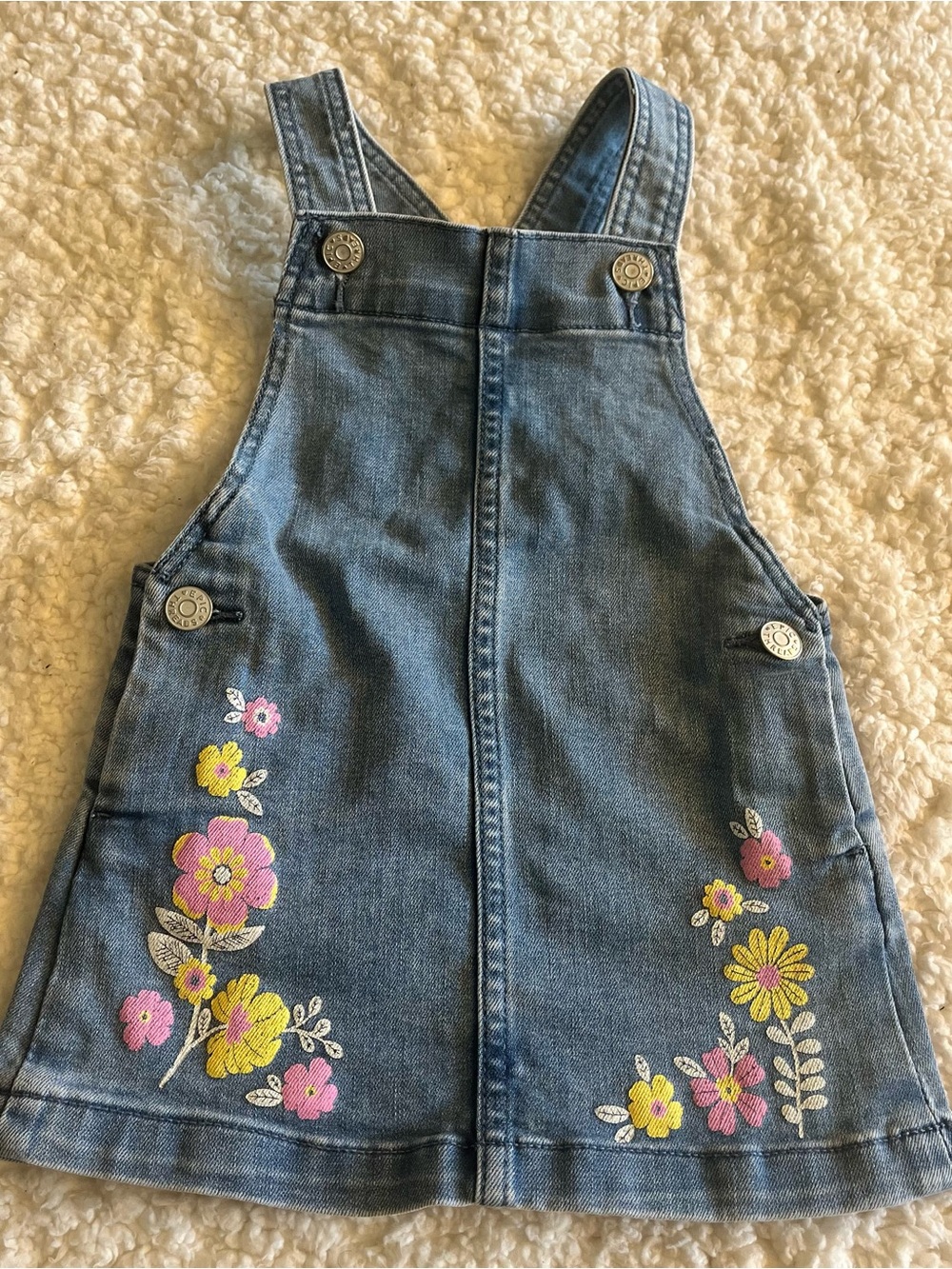 Denim Floral Pinafore Dress/Skirrall